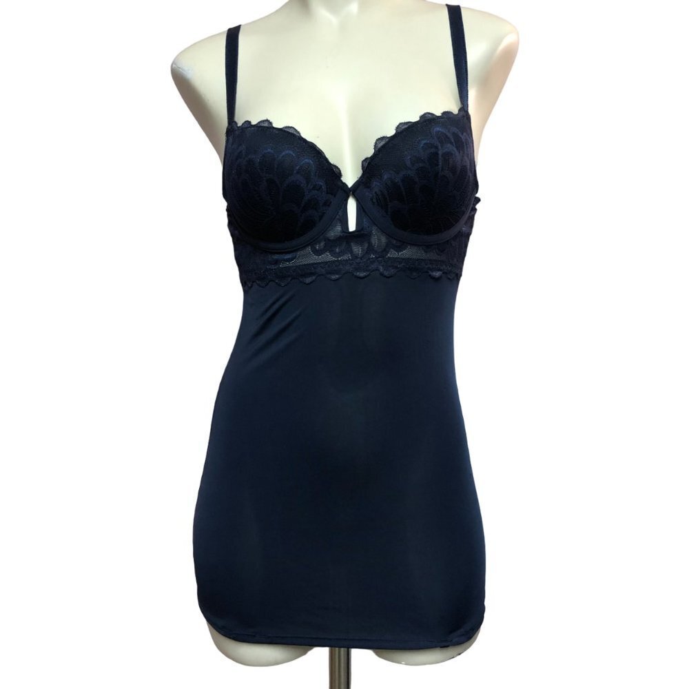 NWT sophie b. Navy Form Fitting Chemise Size Small